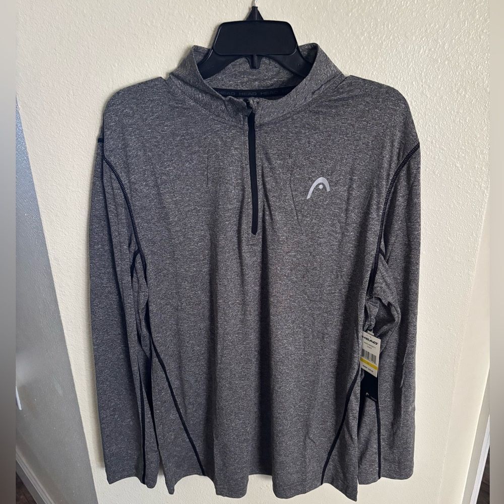 NWT Head Classic Gray Pullover quarter zip Athletic shirt Jacket Large L